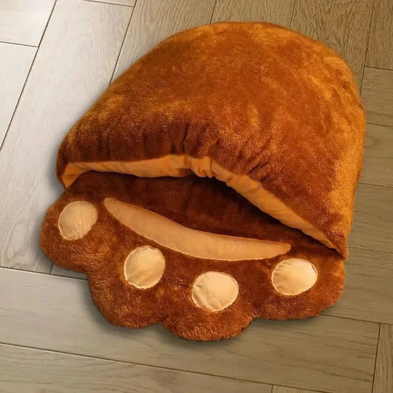 Thickened semi-enclosed dog and cat sleeping bag, cold proof winter pet bed, washable, sizes 35x45cm 50x70cm 60x80cm.