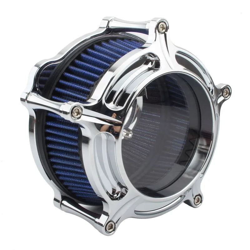 MP09-JJL aluminium car air filter in black, red, blue, or electroplated finish options.