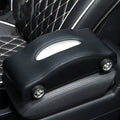 Leather car tissue box with stop sign on dashboard, black colour, 24 cm size, multifunctional interior accessory