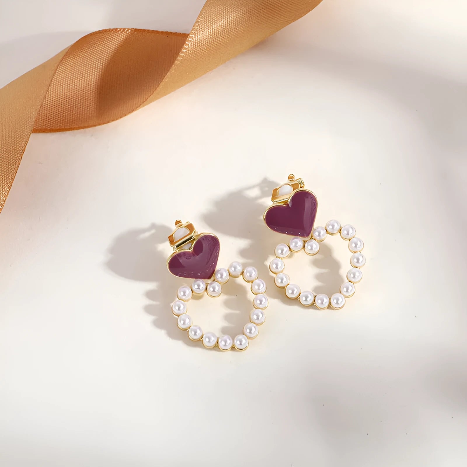 Geometric brass ear clips with tassel design for no piercing wear