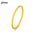 Brass gold plated women's ring shown in twist, glossy, and matte simple bracelet styles.