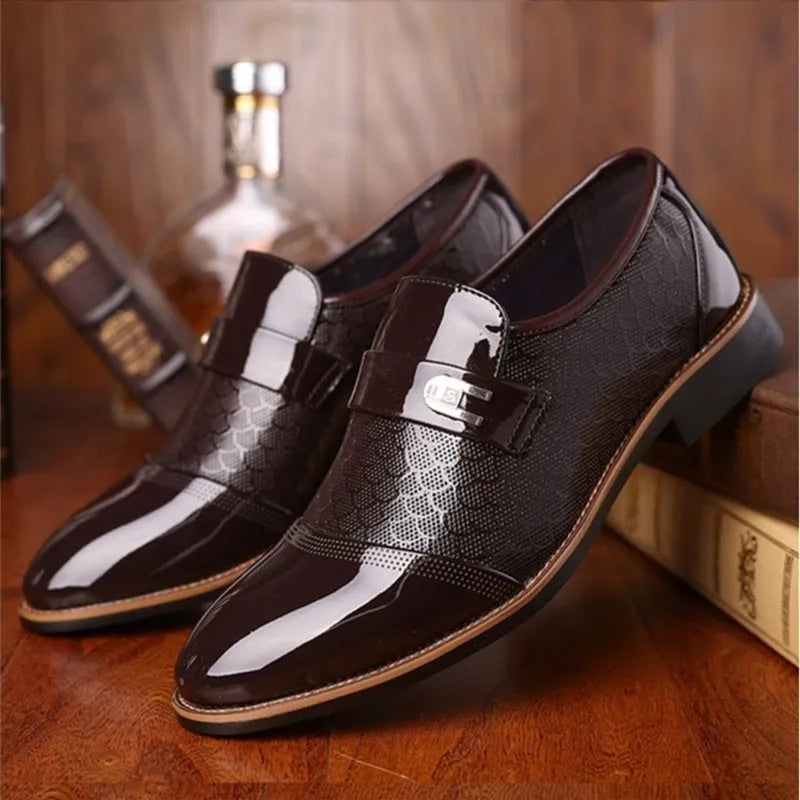 Big Code men's office shoes in black with high upper and hollow design, sizes 38-48