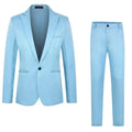 Men's loose-fit wedding suit jacket in various colours including black, blue, grey, and wine red.