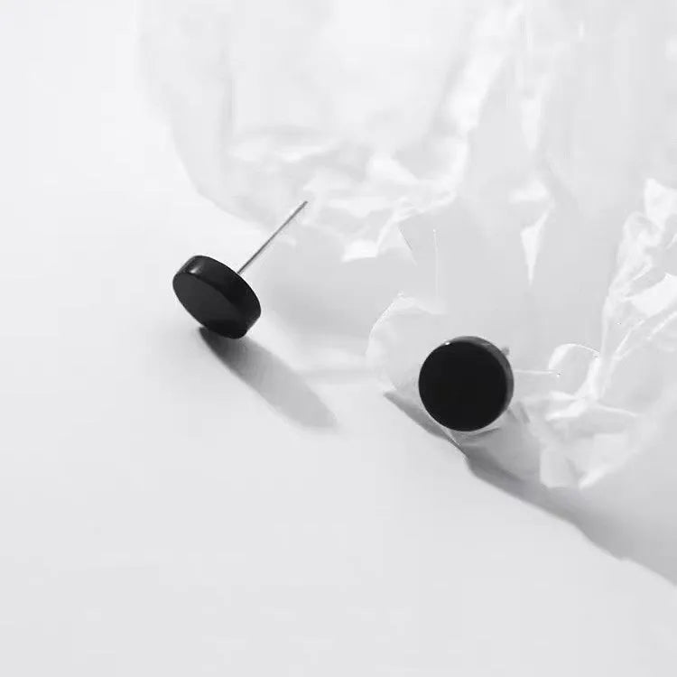 S999 sterling silver flat ear bone studs in geometric round design