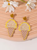 Acrylic fruit and dessert earrings for women with cherry strawberry watermelon pineapple designs