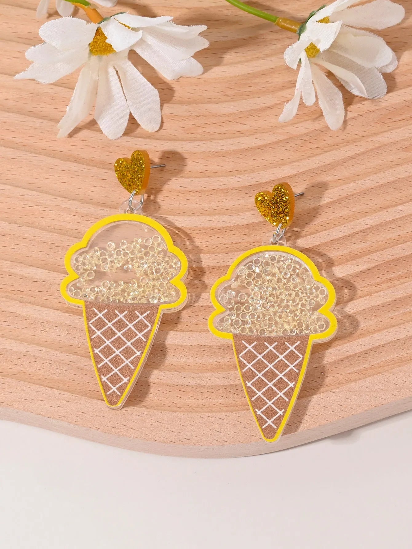 Acrylic fruit and dessert earrings for women with cherry strawberry watermelon pineapple designs
