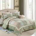 Pure cotton bedspread-style three-piece bedding set with quilted texture in various colour options
