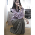 Purple sleeveless women's blouse with hollow out detail and round neck, made from ice silk fabric.