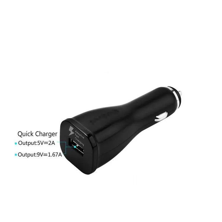 White QC30 single port USB car fast charger with QC2.0 technology for vehicle use
