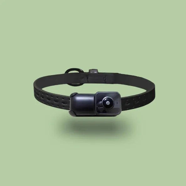 Black wifi camera neckband recorder showing compact design and front-facing lens for hands-free 1080P video capture.
