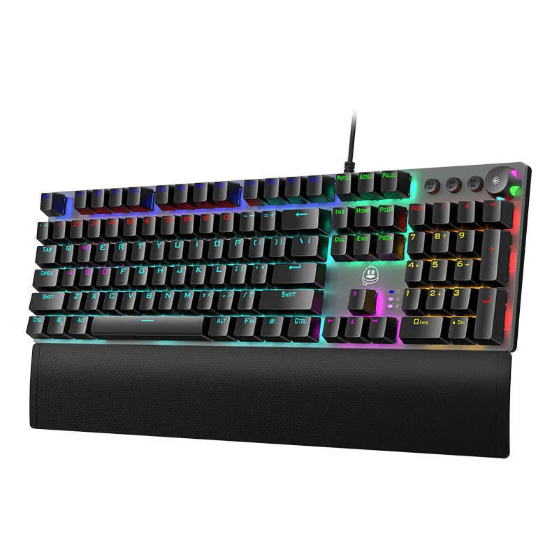 Rainforest Tarantula mechanical film gaming keyboard with RGB backlighting and 95 keys, USB wired.