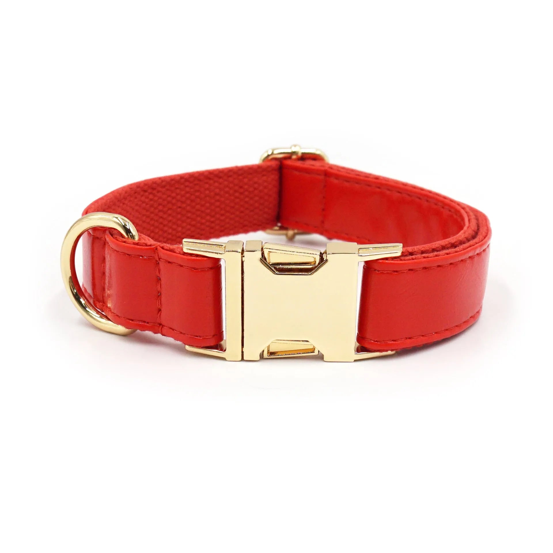 Leather dog collar with velvet finish and brass metal buckle in caramel colour option