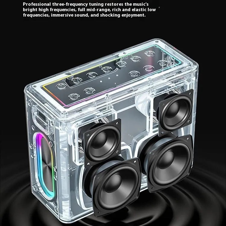 V60 black dual microphone outdoor karaoke Bluetooth speaker with 100W waterproof design and strap