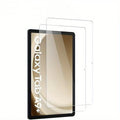 Two tempered glass screen protectors for Samsung tablets in a leather storage bag.