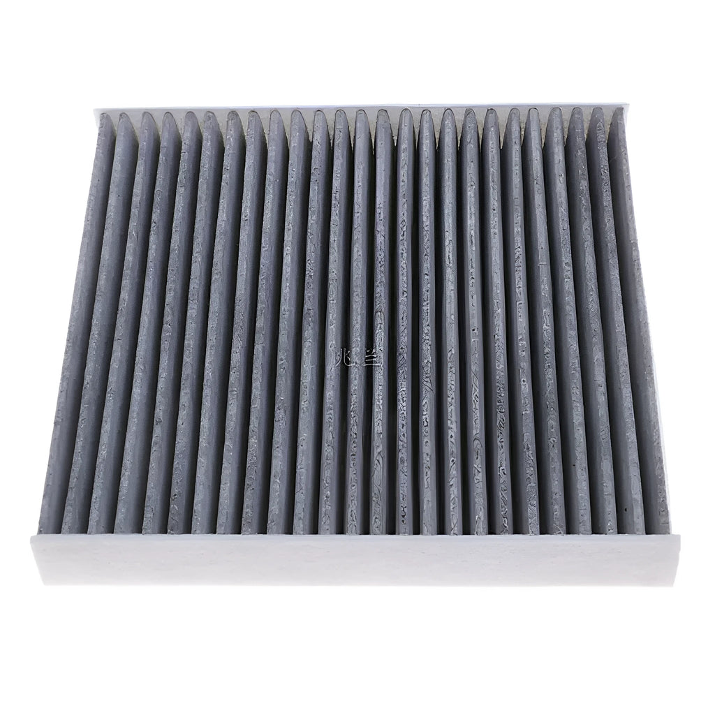 Grey Geely car cabin air conditioning filter element measuring 215mm by 210mm.