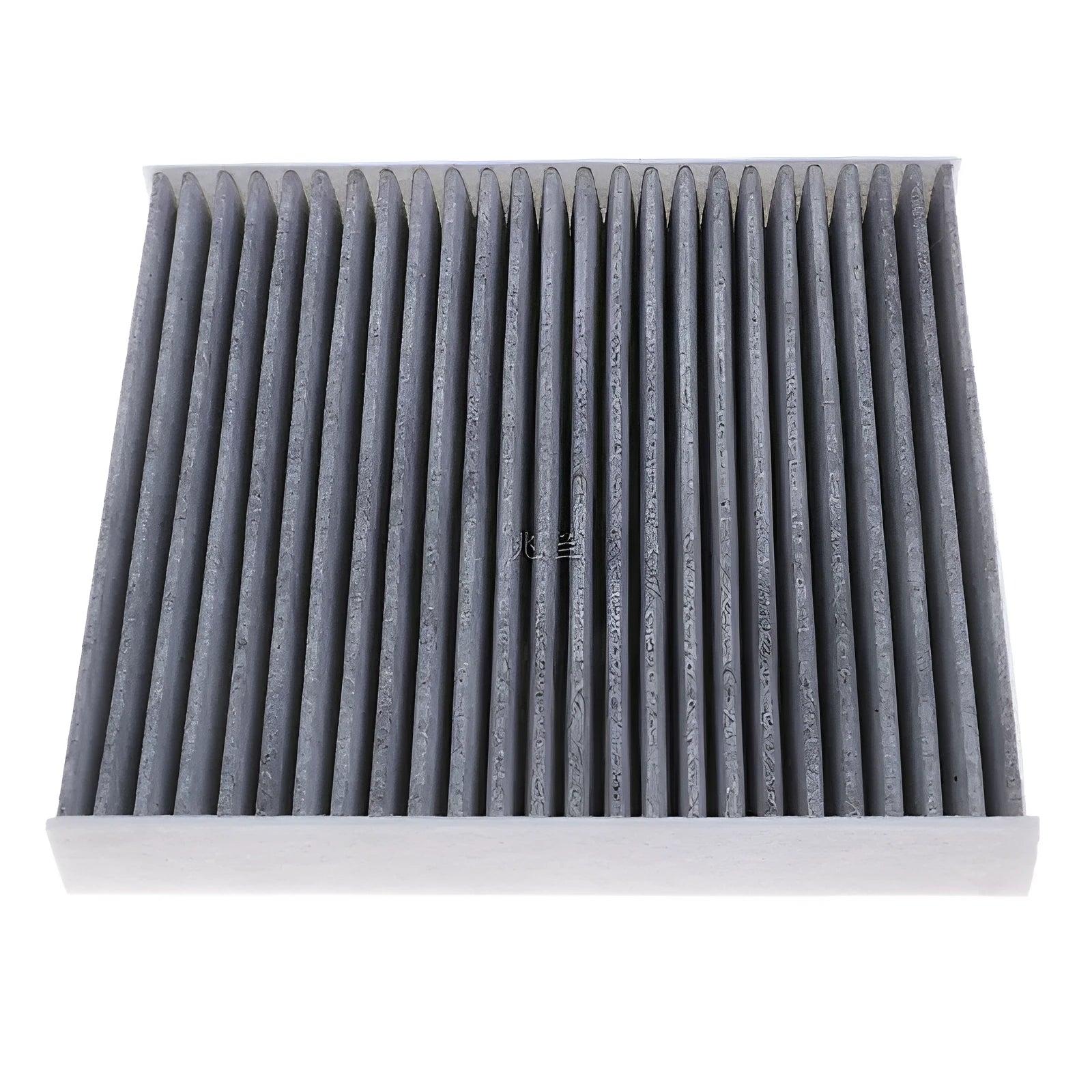 Grey Geely car cabin air conditioning filter element measuring 215mm by 210mm.