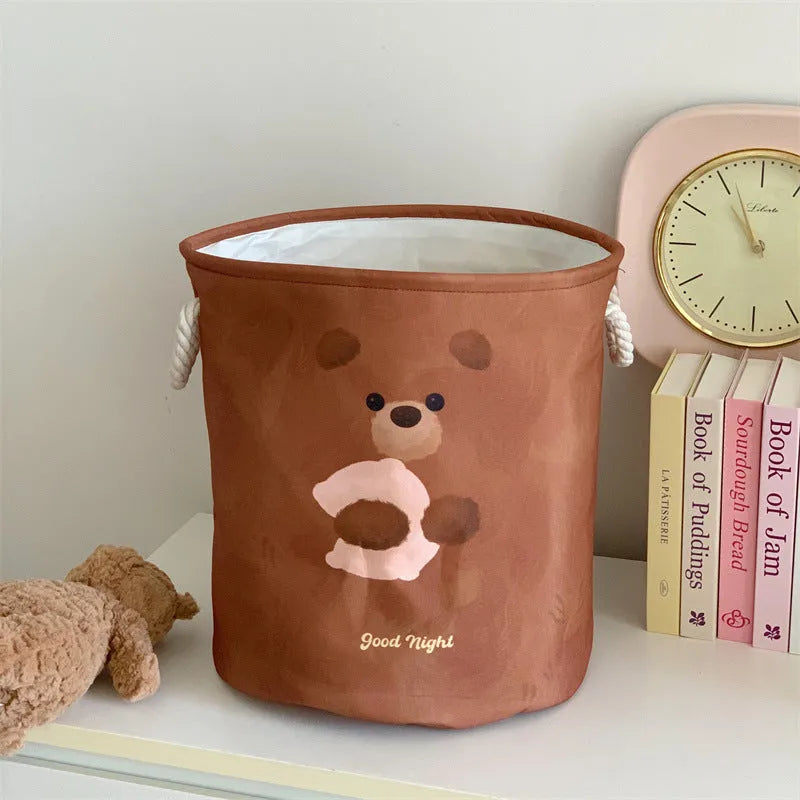 Foldable laundry basket with decorative removable cotton cover in choice of 12 patterns