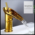 Wine glass shaped brass basin faucet with wire drawing finish in black gold silver colours