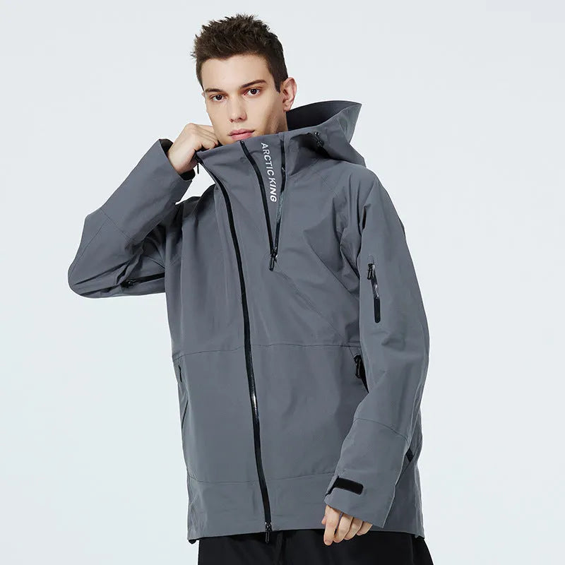 Unisex windproof waterproof ski suit for winter sports in yellow black grey colours