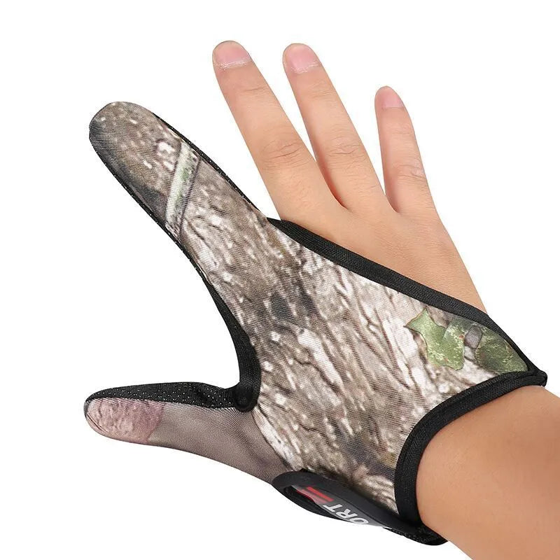 A single two-finger fishing glove showing the microfiber palm and diving cloth back, in a choice of colours.