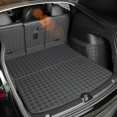 Genuine leather boot mat for Tesla Model 3 and Model Y vehicles in black colour