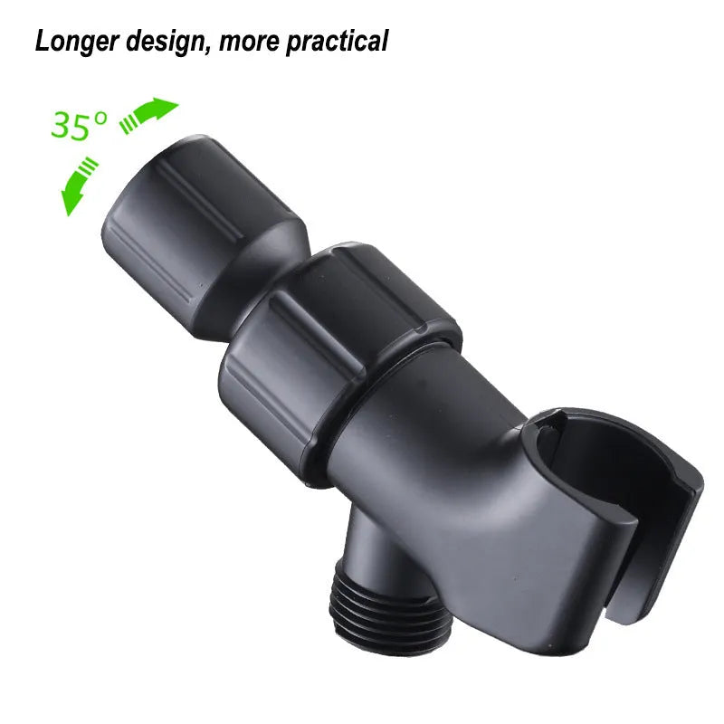 Dark matte hand-held shower head set with bracket and hose, five spray functions, ABS construction