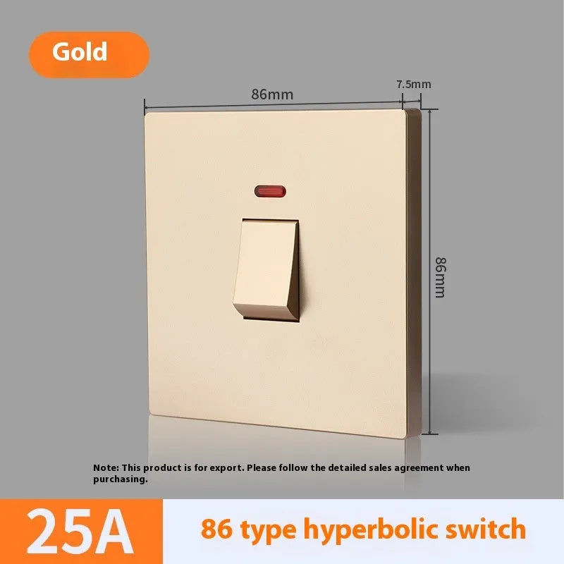 Plastic industrial switch with illuminated panel for water heaters and air conditioners