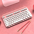Mini 2.4G Punk Wireless Keyboard with 75 keys in compact retro design, white colour