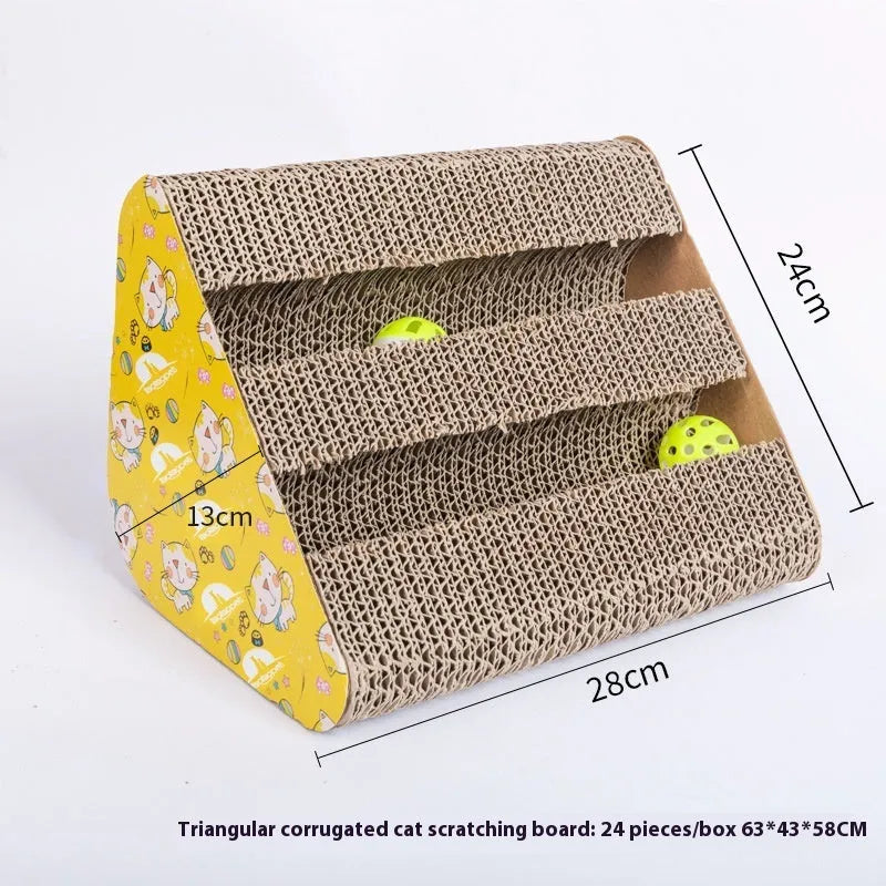 Corrugated paper cat scratch board showing multiple shape design options