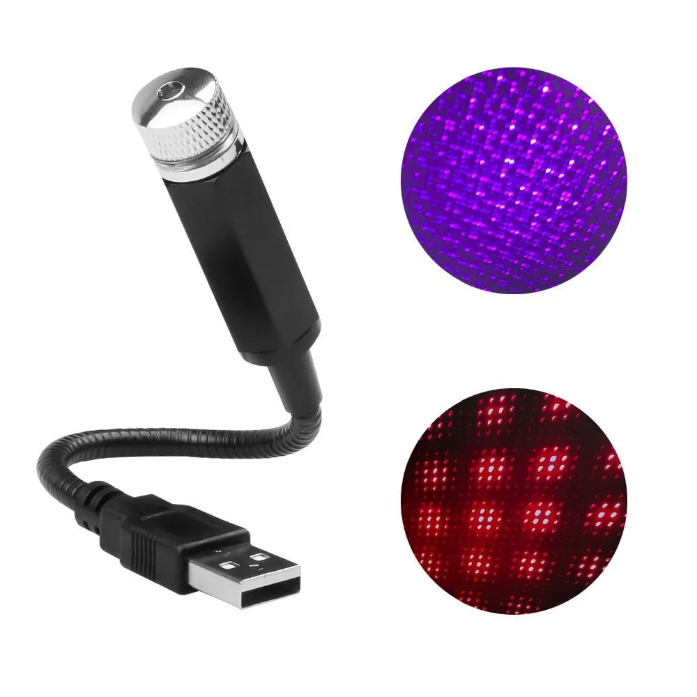 3W LED car ceiling starlight with voice control, breathing effect, 12V USB-Starlight, green purple red options
