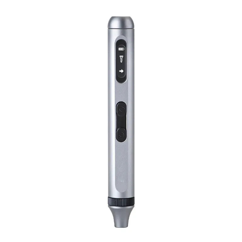 Compact aluminium alloy electric screwdriver showing scale, with high torque specifications displayed.
