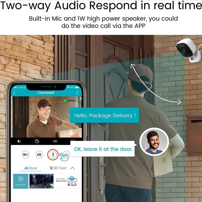 Wireless WiFi digital camera for indoor home surveillance with wide-angle lens and 300K pixel resolution