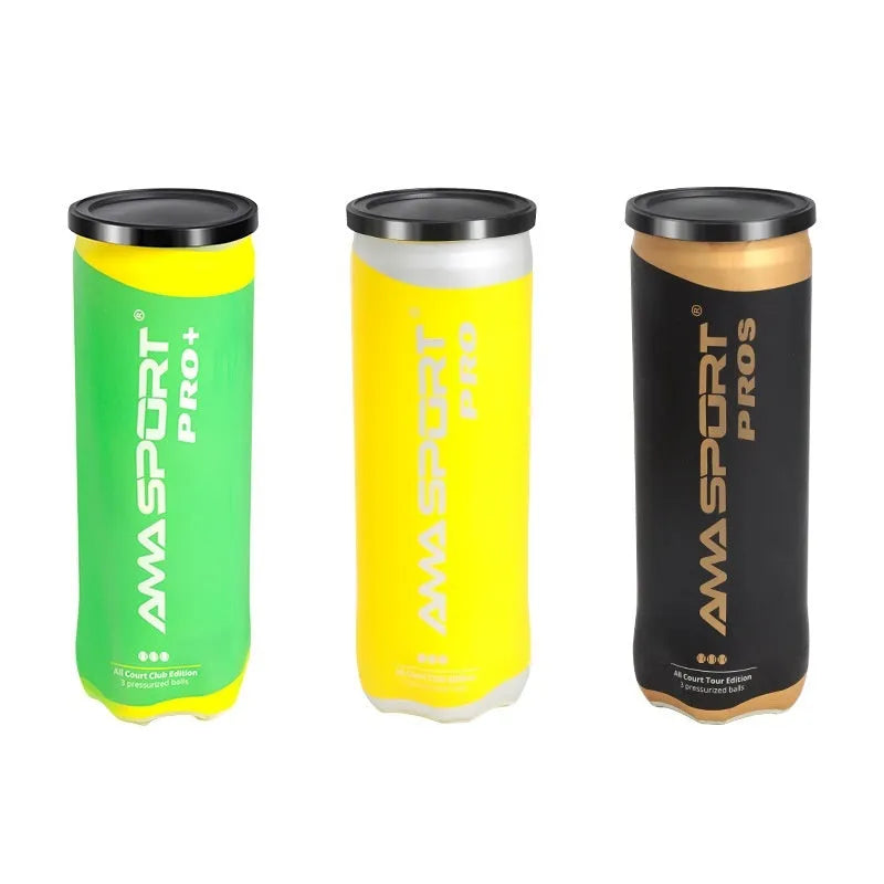 Three cage plate tennis training balls in Cricket-PRO design black green yellow colours