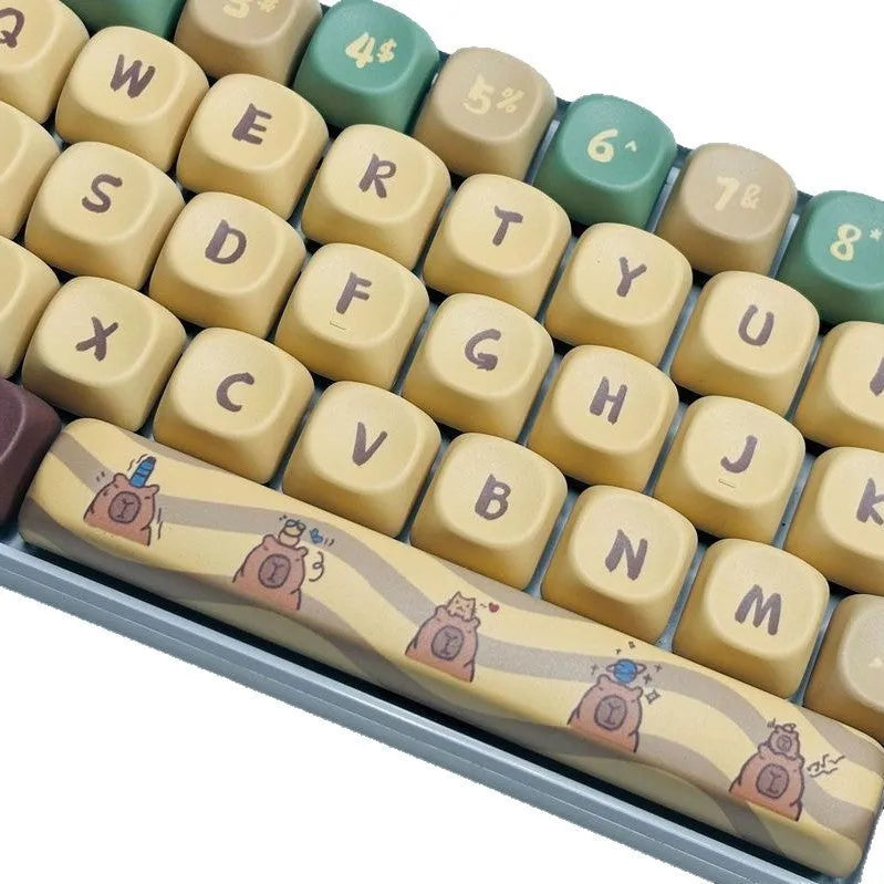 Capabala MOA Height profile 130-piece ABS mechanical keyboard keycap set laid out.