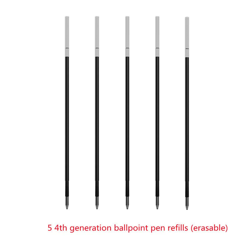 Loose leaf 6-hole refill paper pad with 64 sheets and a set of metal ballpoint, pencil, and plastic pen refills.