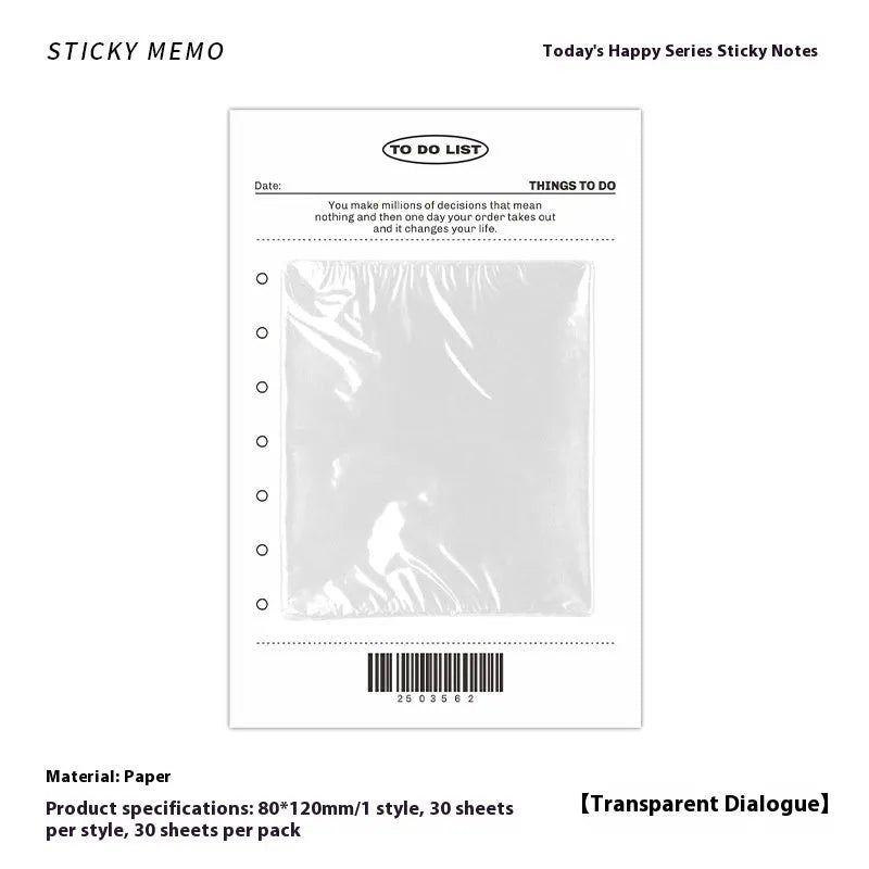 Today's Happy Series memo pad with writing paper pages in four cover colour options