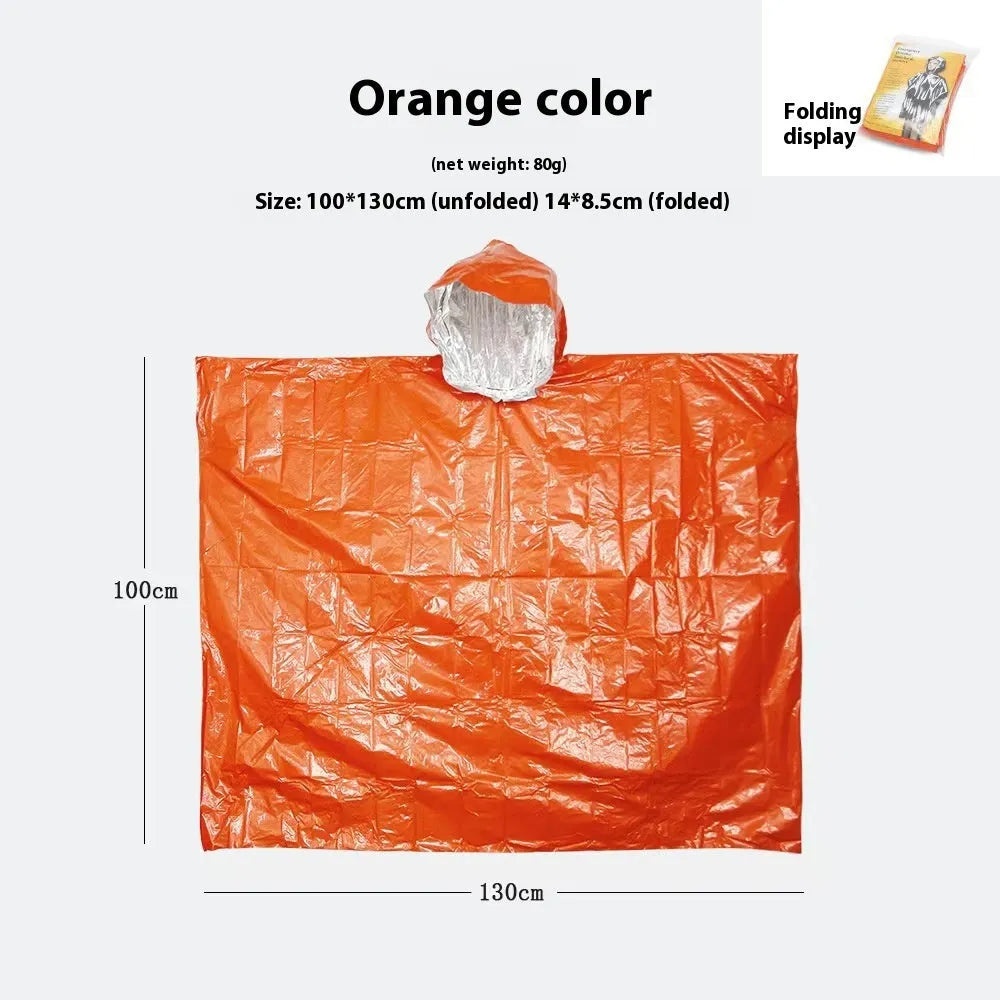Marathon Wild Cross-country waterproof raincoat shown in orange and army green colours, laid flat to show size.
