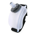200ml wrist sports water bottle with silicone mouthpiece and Velcro strap in orange, brown or black