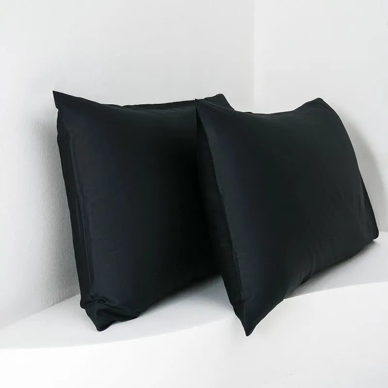 Pair of bamboo fiber satin pillowcases 50x77cm in modern simplicity style