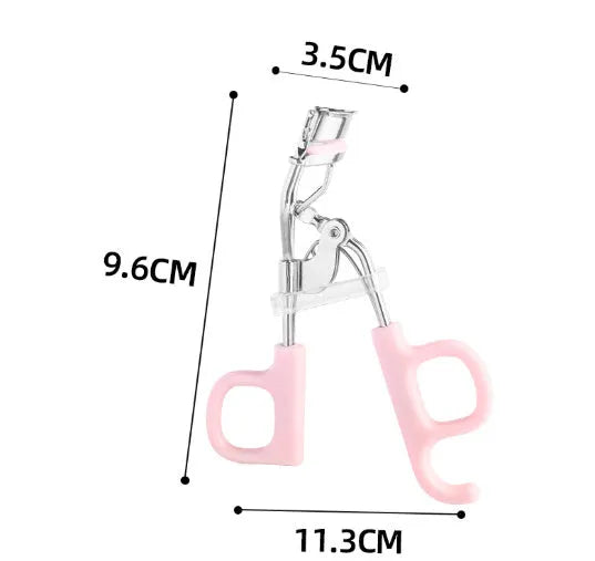 Lightweight eyelash curler with scissor handle in pink or purple colour options