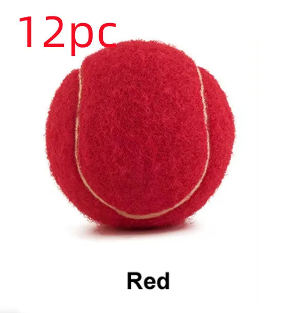 Bite-resistant rubber dog tennis ball in multiple colours including pink, blue and green