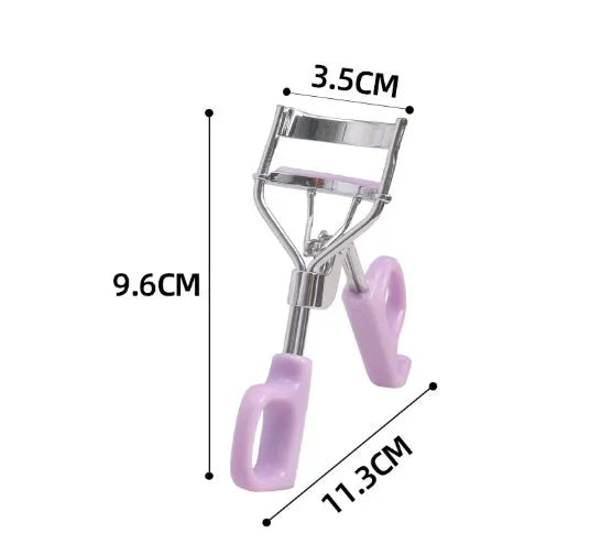 Lightweight eyelash curler with scissor handle in pink or purple colour options