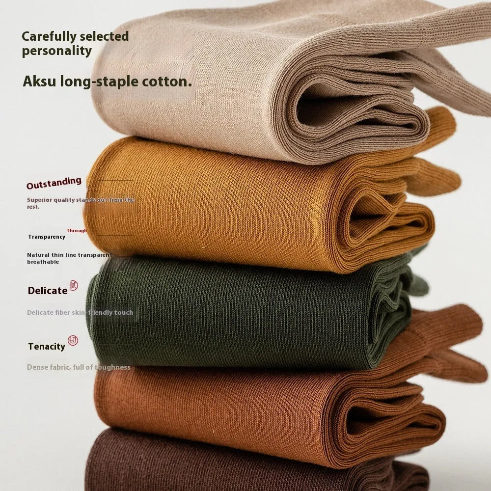 Mid-calf men's business socks in combed cotton available in twelve solid colours