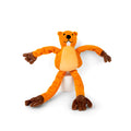 Orange plush dog toy for interactive tug-of-war, chewing and noise-making play