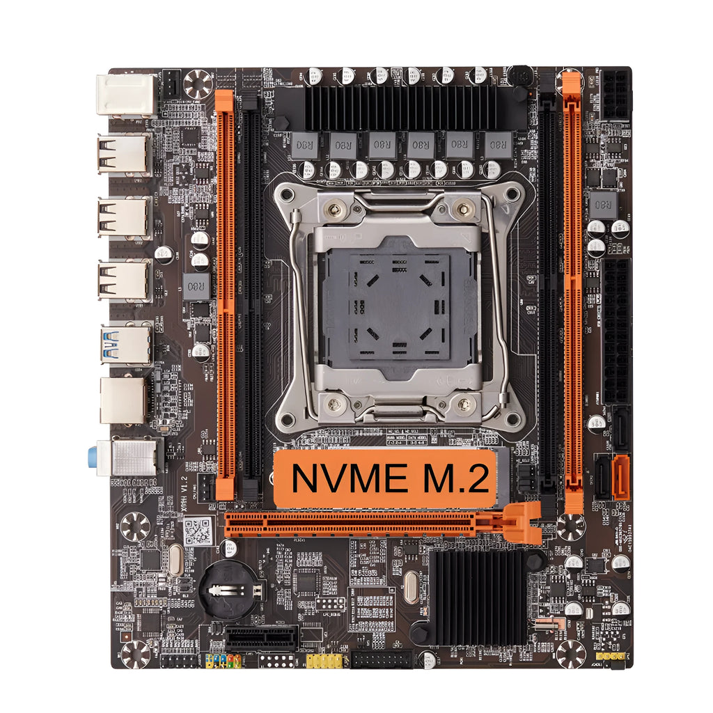 X99 M-ATX DDR4 server motherboard with LGA2011-3 socket, B85 chipset, M.2 slot, and multiple USB ports