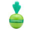 Blue interactive rubber dog treat dispensing ball toy for medium large breeds