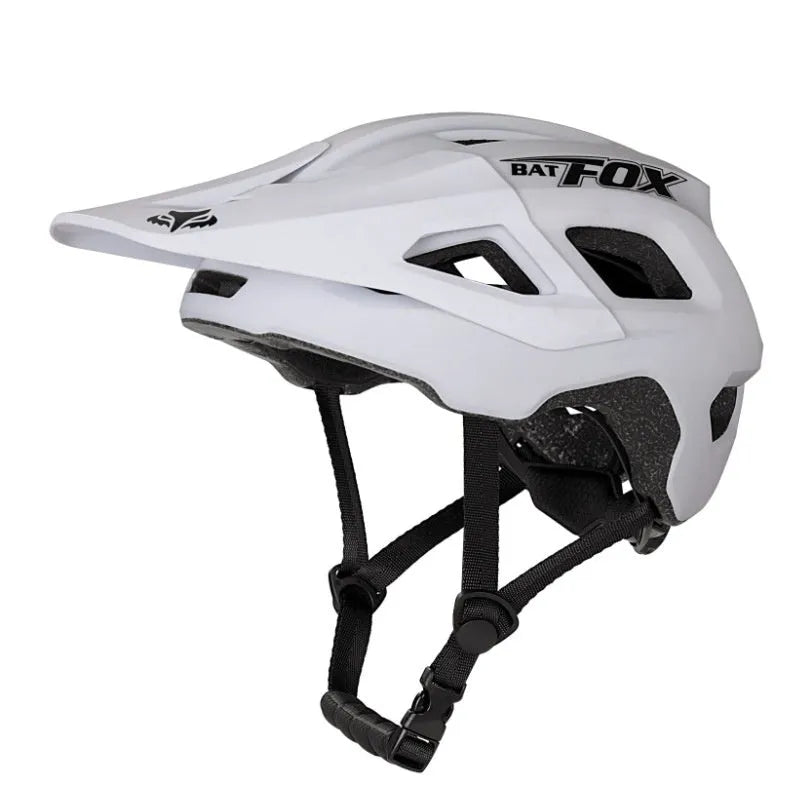Mountain bike helmet with removable brim in multiple colour options showing ultra light PC EPS construction