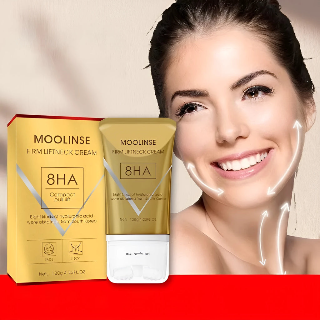 Neck moisturising cream with a roller applicator for dry skin.