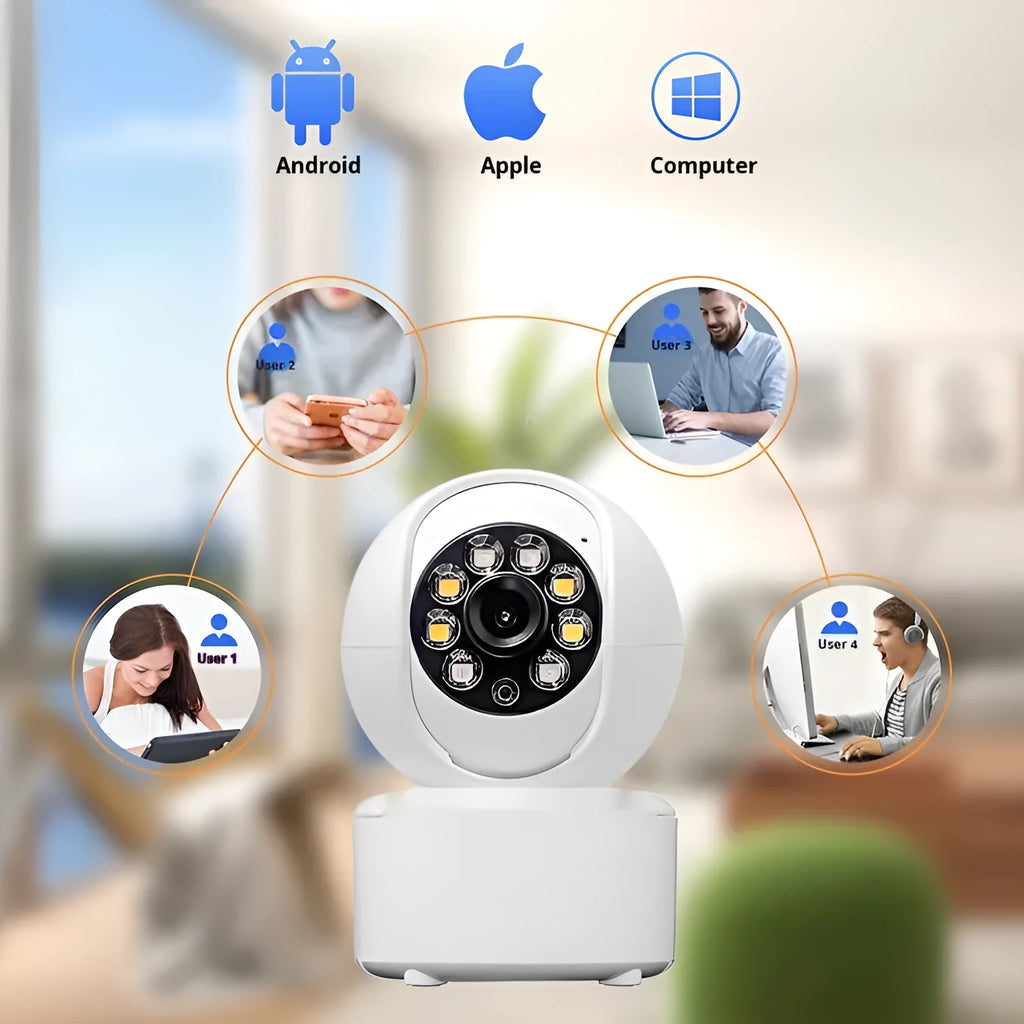 1080p HD dual-light panorama home security camera with ceiling mount bracket