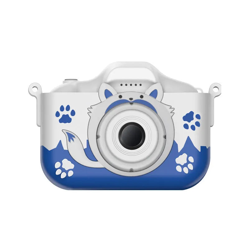 HD children's digital camera in blue or orange with photo sticker and filter functions